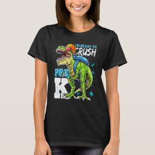 Camiseta Pronto Para Esmagar O Dinossauro Rex Pré K De Volt
