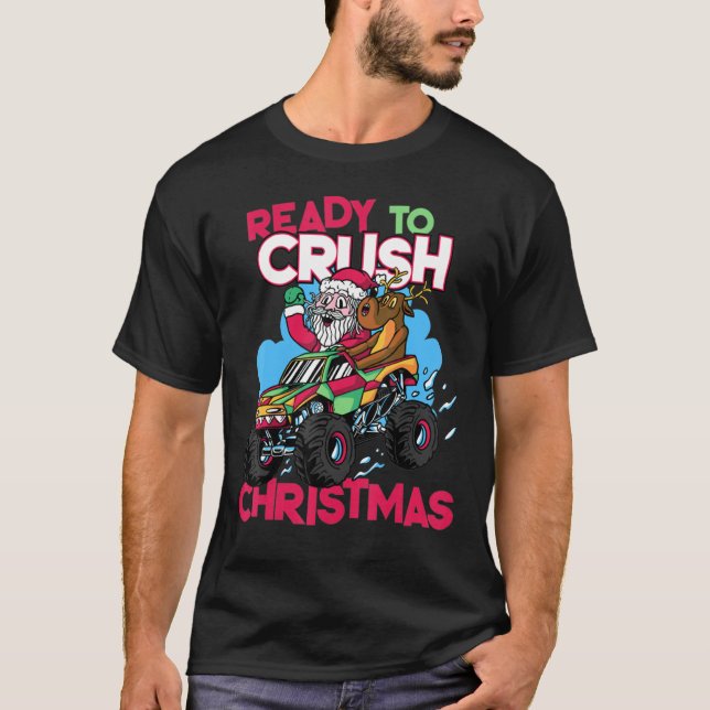 Camiseta Pronto Para Esmagar O Natal Do Monstro Do Papai No (Frente)