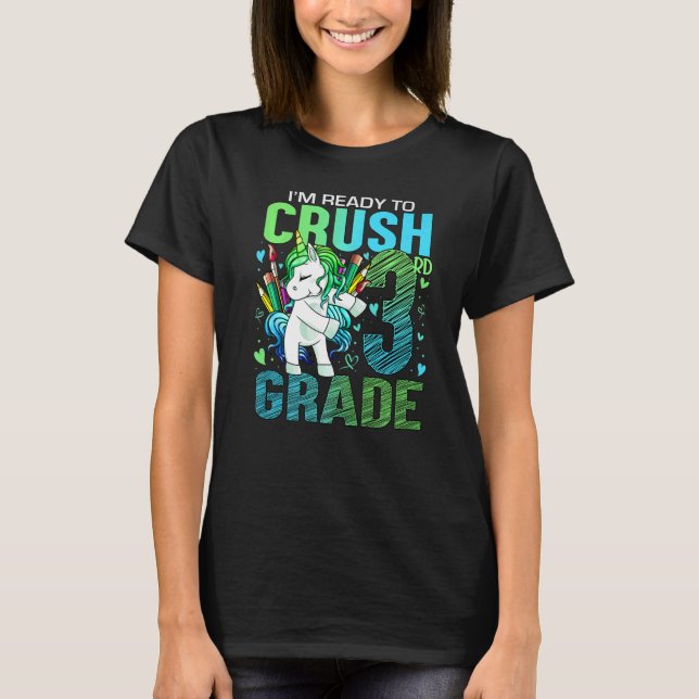 Camiseta Pronto Para Esmagar O Terceiro Grau De Volta À Uni (Frente)