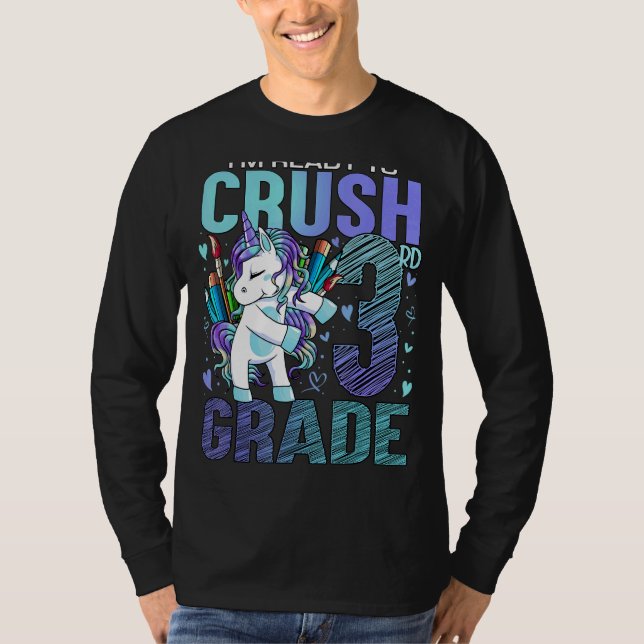 Camiseta Pronto Para Esmagar O Terceiro Grau De Volta À Uni (Frente)