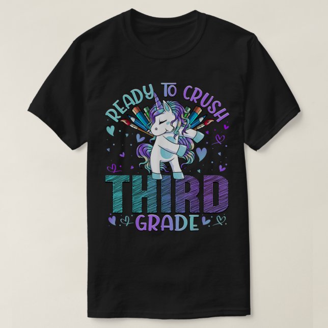 Camiseta Pronto Para Esmagar O Terceiro Grau De Volta À Uni (Frente do Design)