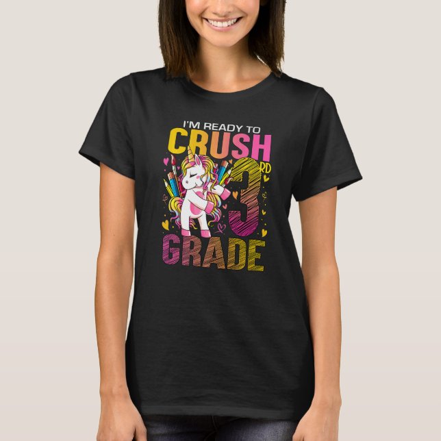 Camiseta Pronto Para Esmagar O Terceiro Grau De Volta À Uni (Frente)