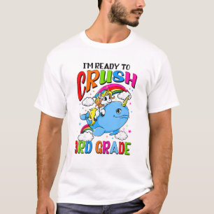 Camiseta Pronto Para Esmagar O Unicórnio Estreito 3Rd Grau