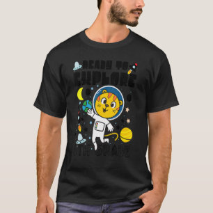 Camiseta Pronto Para Explorar 6º Ano Gato Fofo Astronauta C