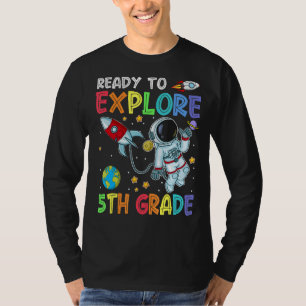 Camiseta Pronto Para Explorar O Astronauta Cuta Do Grau 5 D
