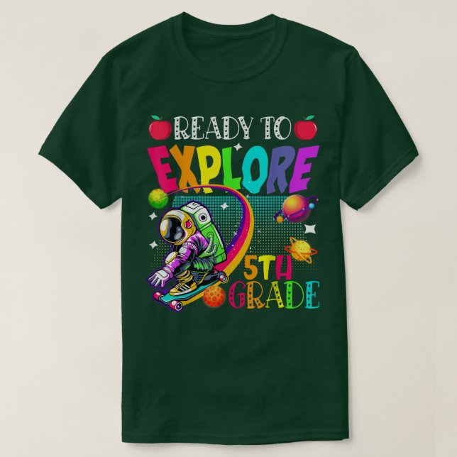 Camiseta Pronto Para Explorar O Astronauta De Raiva 5 (Frente do Design)
