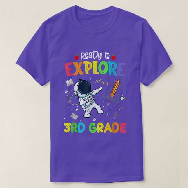 Camiseta Pronto para explorar o astronauta do 3º grau de vo (Frente do Design)