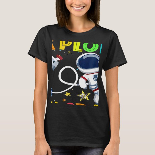 Camiseta Pronto Para Explorar O Astronauta Do Grau 6 De Vol (Frente)