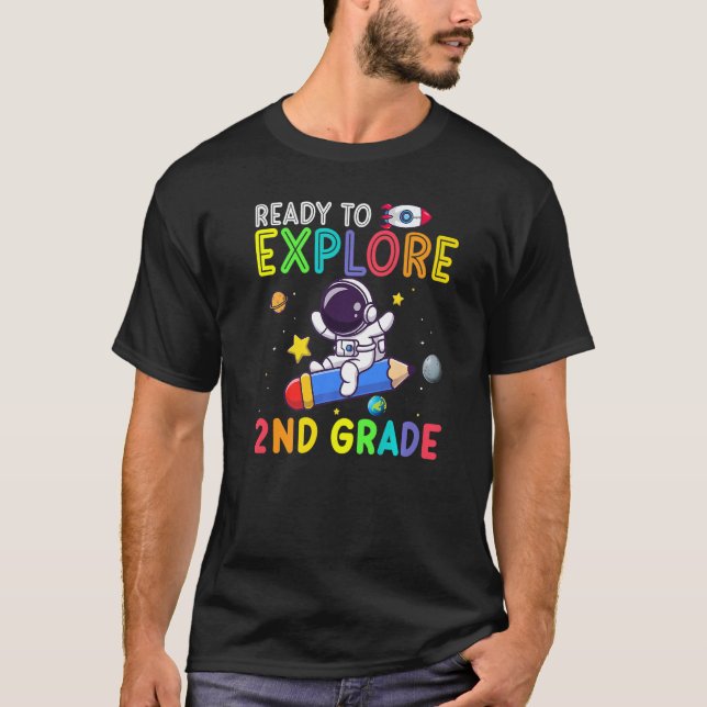 Camiseta Pronto Para Explorar O Astronauta Do Nível Do segu (Frente)