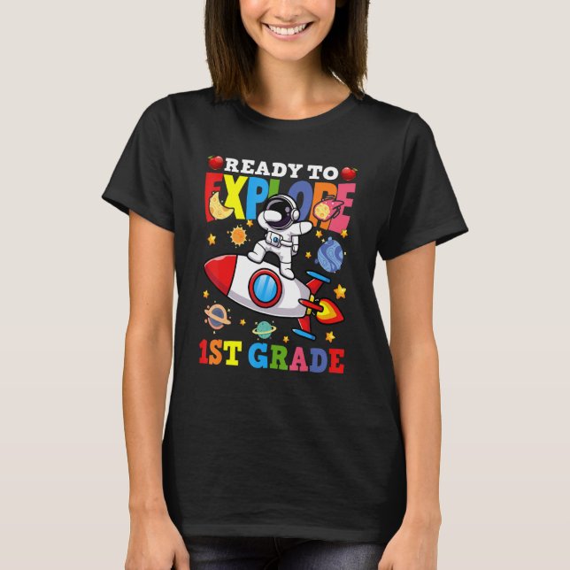 Camiseta Pronto Para Explorar O Astronoma Escolar Da Série  (Frente)