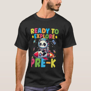 Camiseta Pronto Para Explorar O Panda Escolar Pré-K De Volt