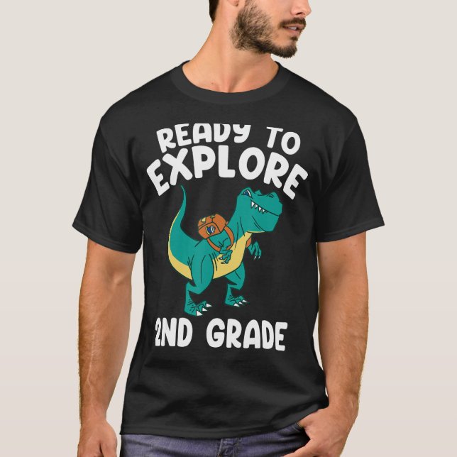Camiseta Pronto Para Explorar O segundo De Volta À Escola R (Frente)