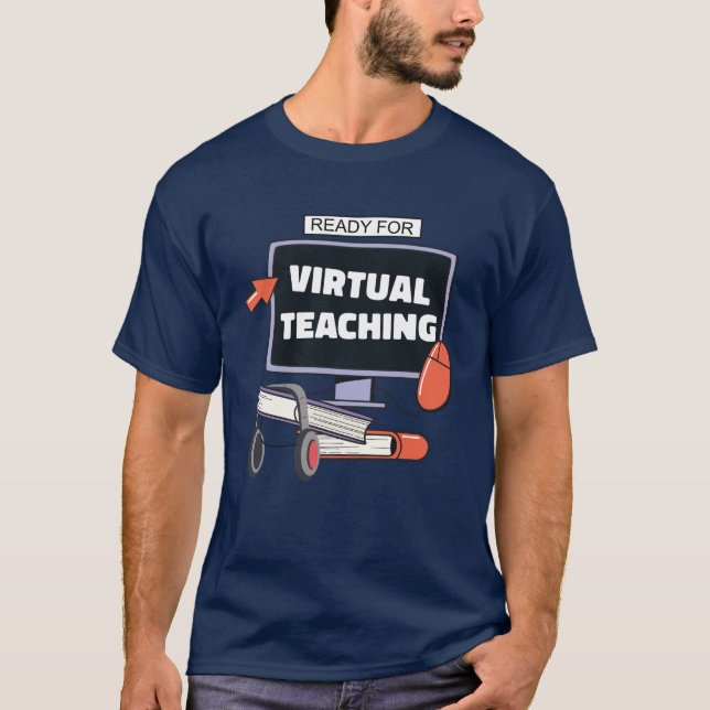 Camiseta Pronto para o ensino virtual (Frente)