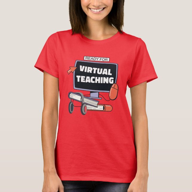 Camiseta Pronto para o ensino virtual (Frente)