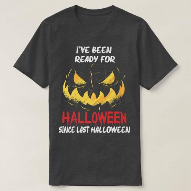 Camiseta Pronto Para O Halloween, Jack O Lanterna Custo Do  (Frente do Design)