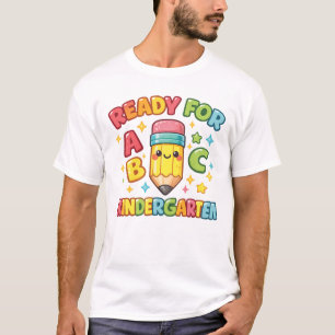Camiseta Pronto para o Jardim de Infância Lápis Fofo Arco-í