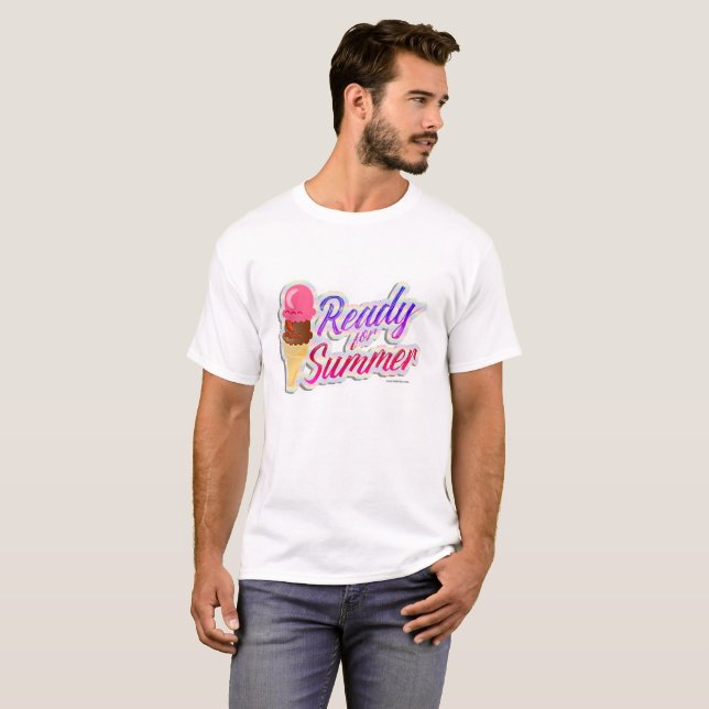 Camiseta Pronto para o Motto do Sorvete Neon Summer (Frente Completa)