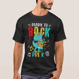 Camiseta Pronto Para Rock Pre K Rex Tocando Violão