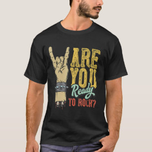 Camiseta Pronto Para Rock Vintage Rock Music Com Si De Rock