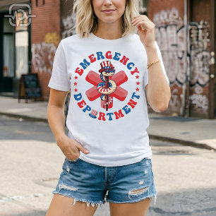 Camiseta Pronto-Socorro Patriótico do Dia 4 de Julho