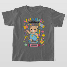 Camiseta Prontos para a escola - Jardim de Infância Bonito