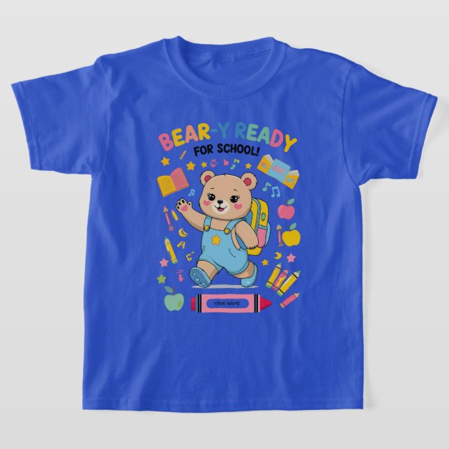 Camiseta Prontos para a escola - Jardim de Infância Bonito (Postura )