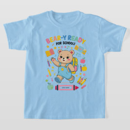 Camiseta Prontos para a escola - Jardim de Infância Bonito