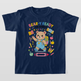 Camiseta Prontos para a escola - Jardim de Infância Bonito