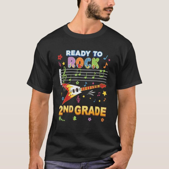 Camiseta Prontos Para Jogar Música De Violão De Grau De seg (Frente)