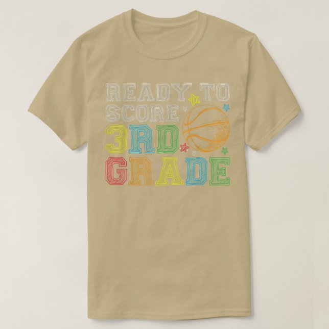 Camiseta Prontos Para Revistar O Basquete Do 3º Ano De Volt (Frente do Design)