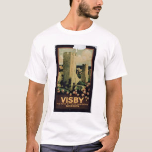 Camiseta Propaganda de poster a cidade de Visby, suecia