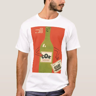 Camiseta Propaganda do Anti-Álcool do russo