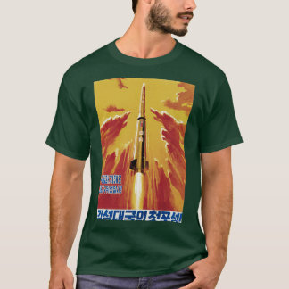 Camiseta Propaganda Norte-Coreana Lançamento do Nosso Satel