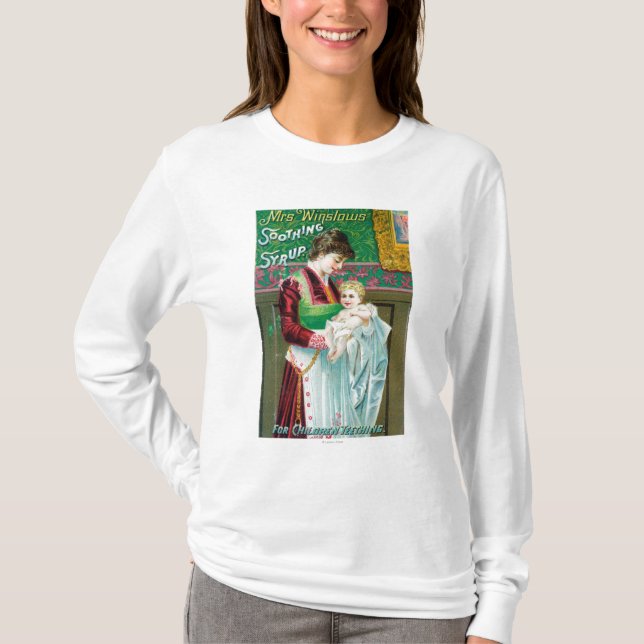 Camiseta Propaganda para o xarope reconfortante da Sra. (Frente)