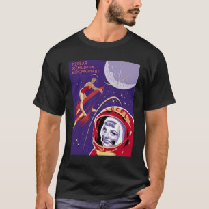 Camiseta Propaganda soviética Poster Espaço URSS Comunismo
