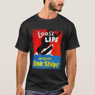 Camiseta Propaganda WII Lábios soltos podem afundar navios