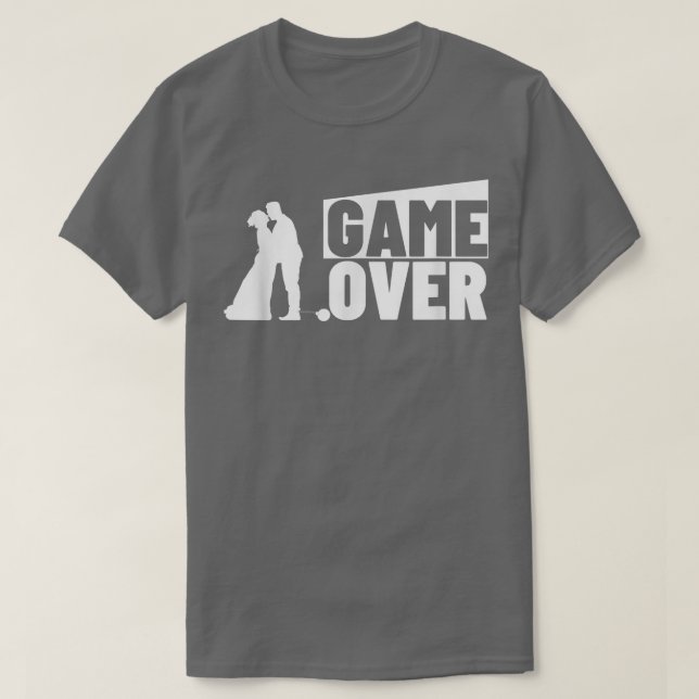 Camiseta Proposta de Casamento de Game Over Despedida de So (Frente do Design)