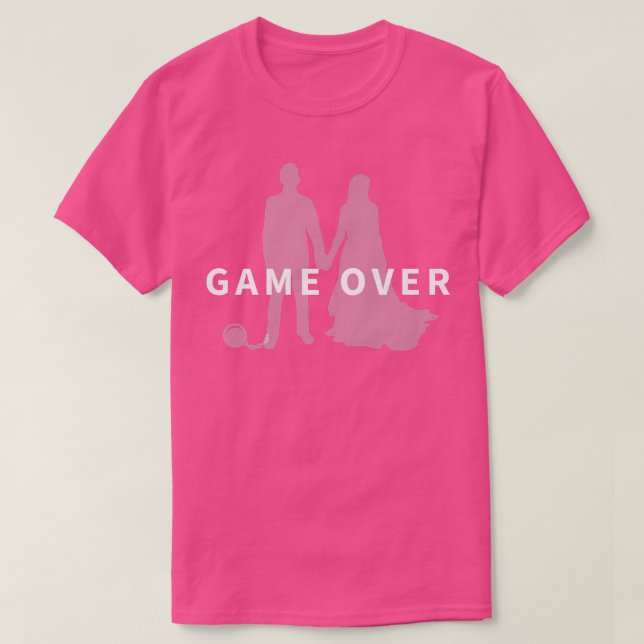 Camiseta Proposta de Casamento de Jogo Terminado Despedida  (Frente do Design)