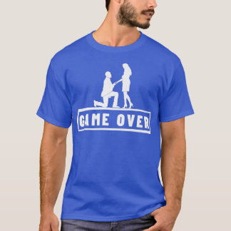 Camiseta Proposta de Casamento Game Over Festa de Solteiro