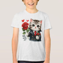 Camiseta Proposta de Gatinho Fofo para Crianças | 
