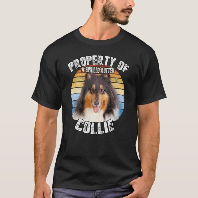 Camiseta Propriedade Collie Tri Retro De (Frente)