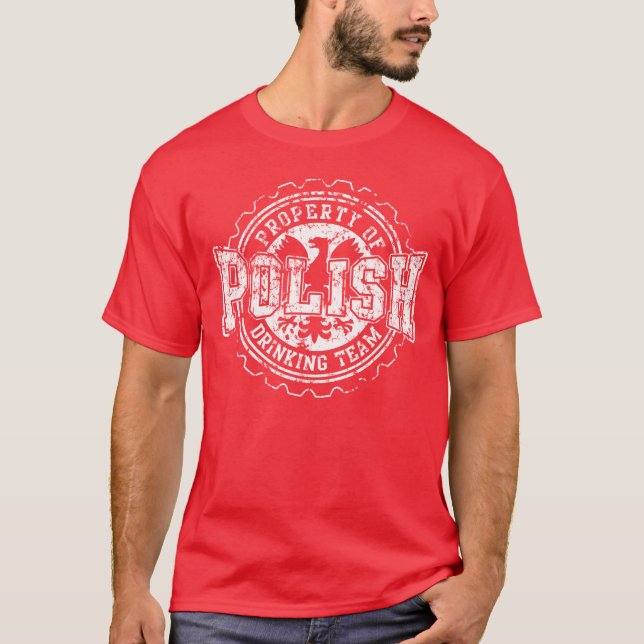 Camiseta Propriedade da equipe polonesa do bebendo (Frente)