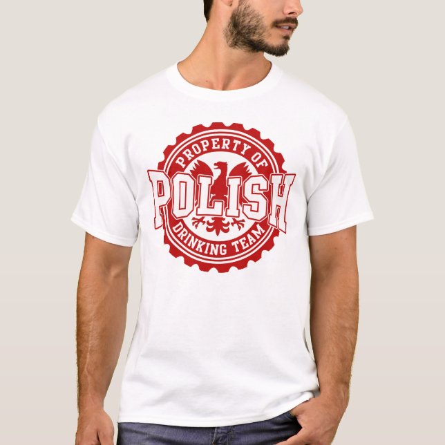 Camiseta Propriedade da equipe polonesa do bebendo (Frente)