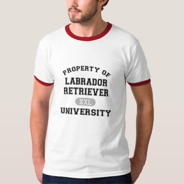 Camiseta Propriedade da universidade de labrador retriever (Frente)