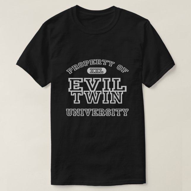 Camiseta Propriedade Da Universidade De Mau Twin (Frente do Design)