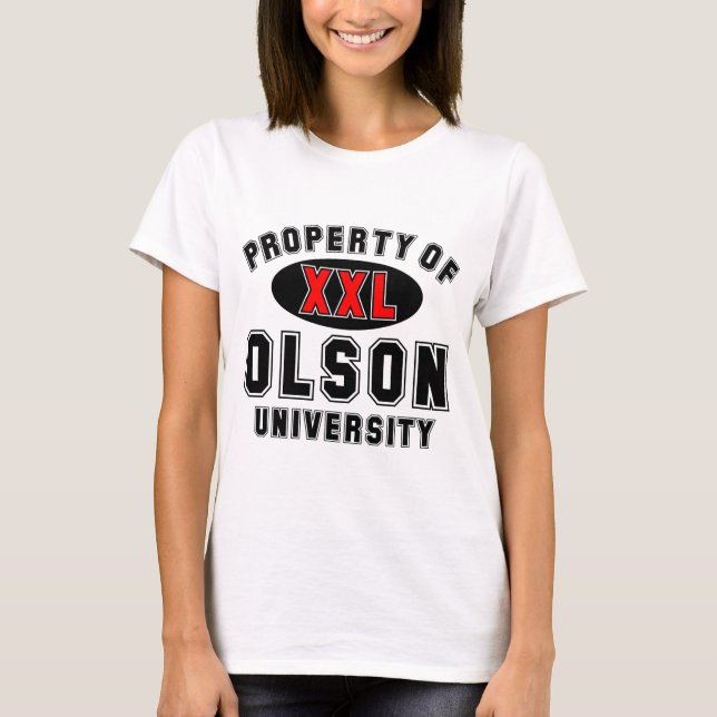 Camiseta Propriedade da universidade de Olson (Frente)