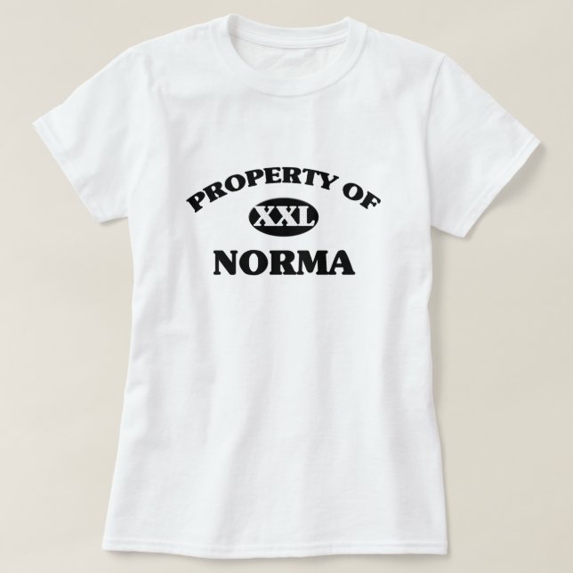 Camiseta Propriedade de NORMA (Frente do Design)