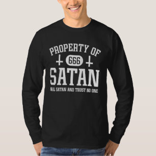 Camiseta Propriedade de Satanás 666 Oculto Lúcifer Diabólic