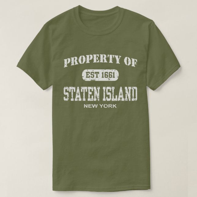 Camiseta Propriedade de Staten Island New York (Frente do Design)