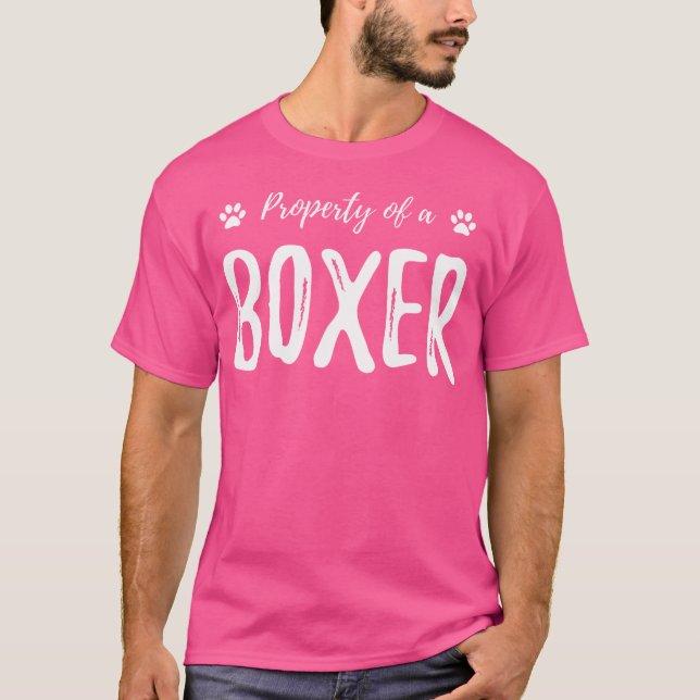 Camiseta Propriedade De Um Cachorro Engraçado Boxer Lover G (Frente)